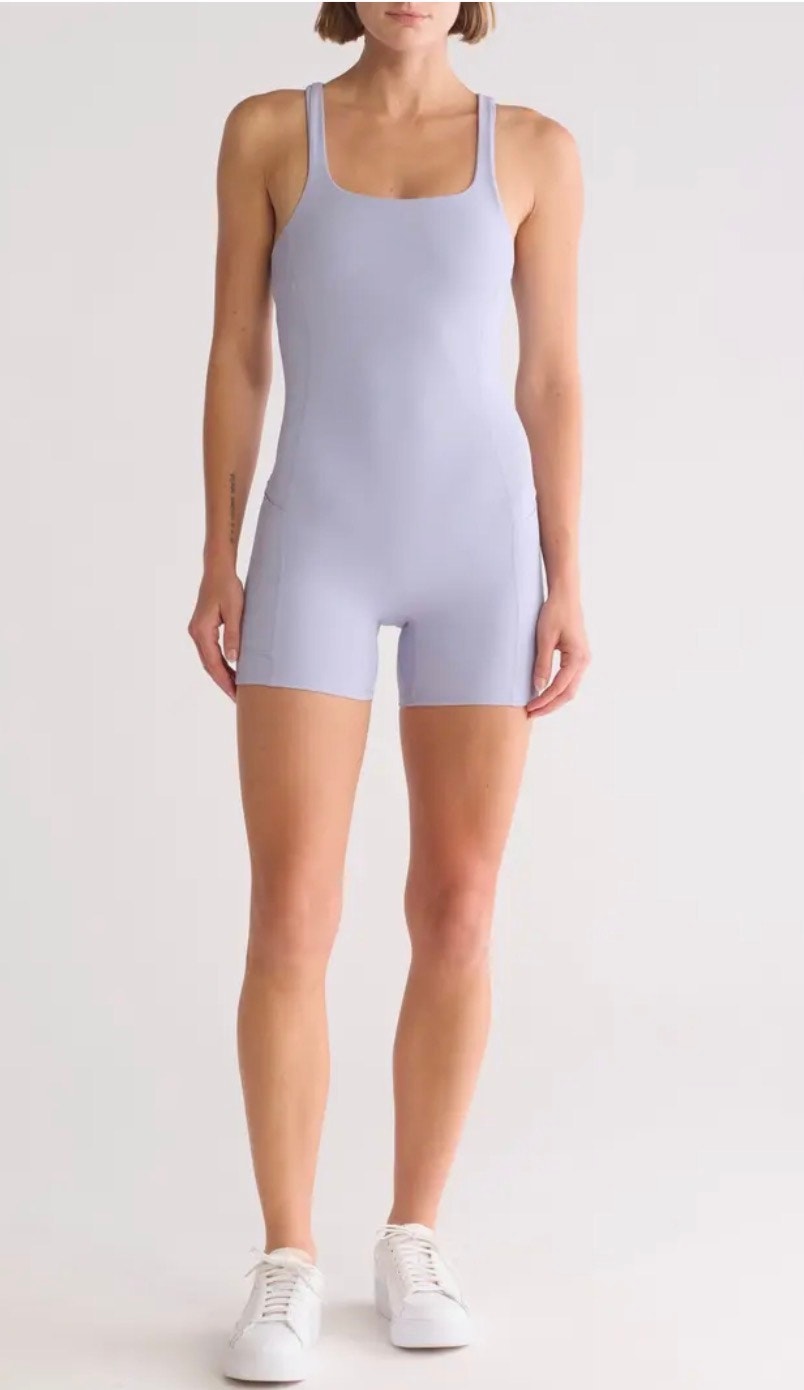 Free People Lavender Purple Never Better Runsie Romper Xs Athleisure Loungewear